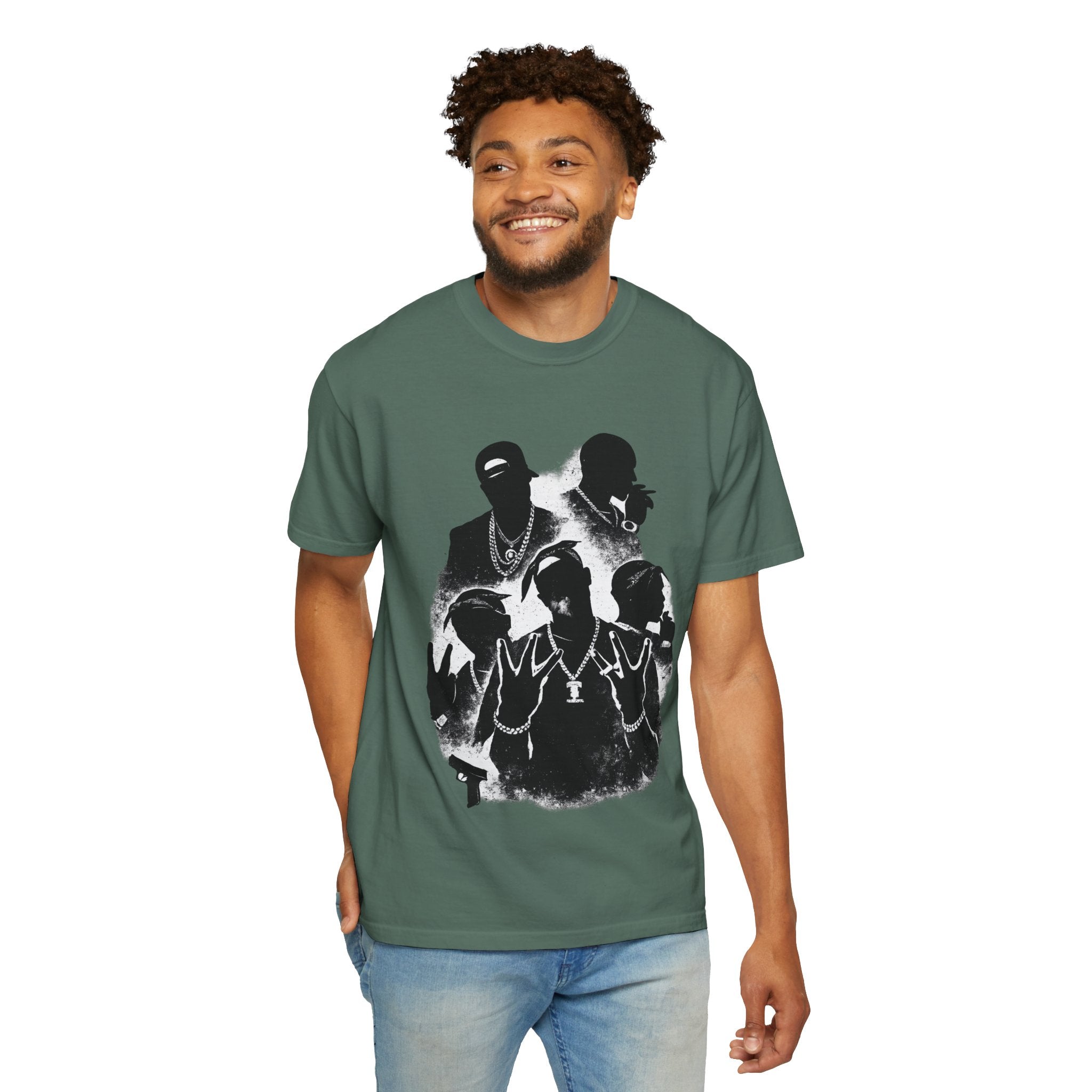 Hip-Hop Silhouette Graphic T-Shirt